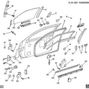 Etuoven sarana vasen Chevrolet 1987-1996