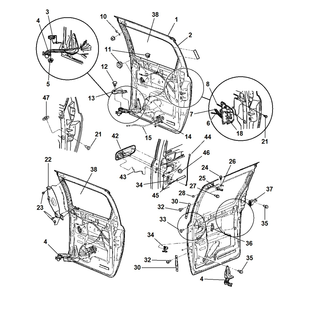 Liukuoven yläsarana Chrysler 2004-2007