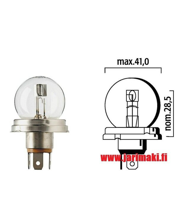 Ajovalopolttimo 6V 45/45W
