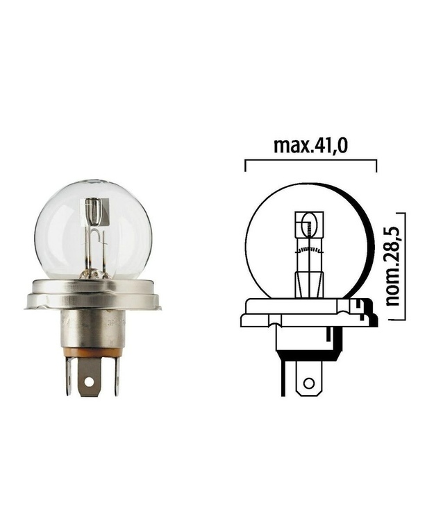 Ajovalopolttimo 6V 45/45W