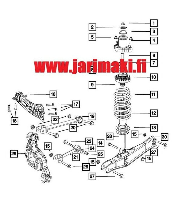 Alatukivarsi taka Dodge Journey 2009-2020 ilman tasosäätöä