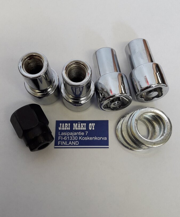 Alumiinivanne holkki lukkomutterisarja kromi 1/2"-20