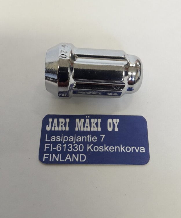 Alumiinivanne mutteri kromattu 6-urainen 7/16-20