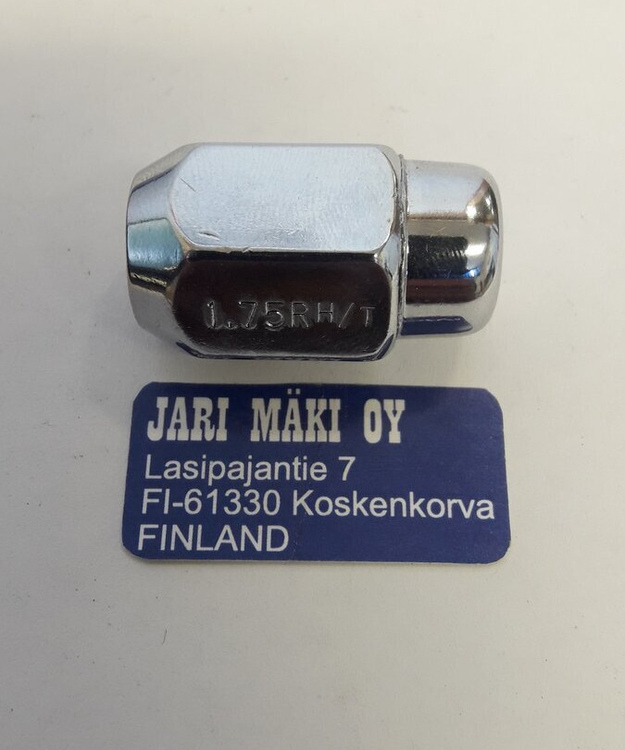 Alumiinivanne mutteri kromattu M12X1.75