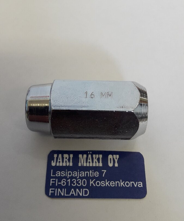 Alumiinivanne mutteri kromattu M16X1.5mm