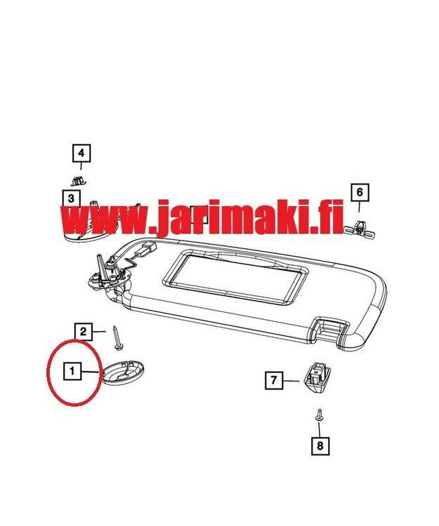 Aurinkoilipan kiinnikkeen kansi Dodge Durango 2011-2022
