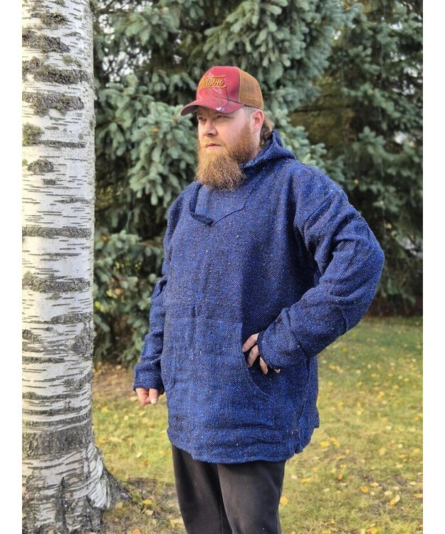 Baja-huppari Musta-tumman sininen kuviollinen **Koko 3XL**