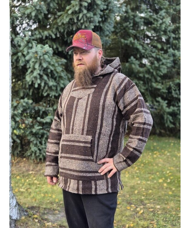 Baja-huppari Ruskea-vaaleanruskea raitainen **Koko XXL**