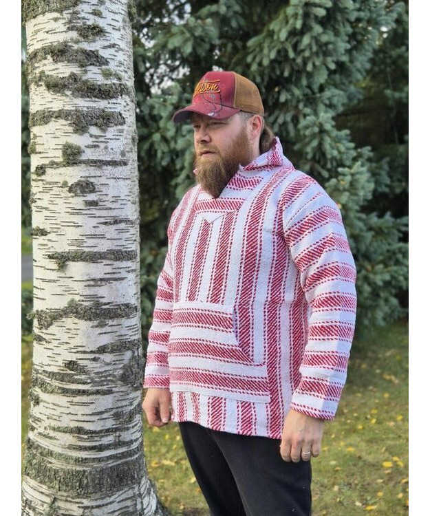 Baja-huppari Valko-puna raitainen **Koko L**