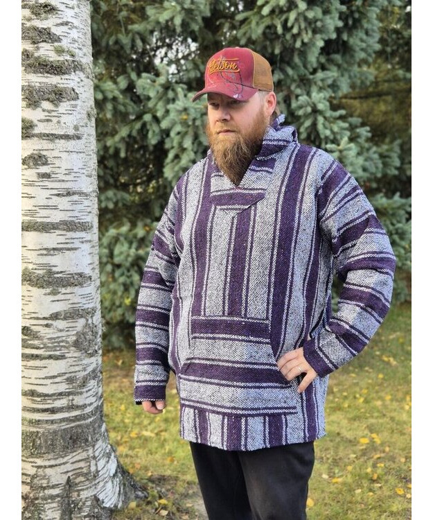  Baja-huppari Violetti-valko raitainen **Koko 3XL**