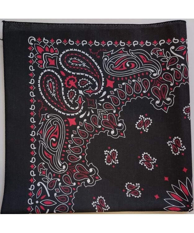 Bandanna huivi musta puna-valkoisilla kuvioilla