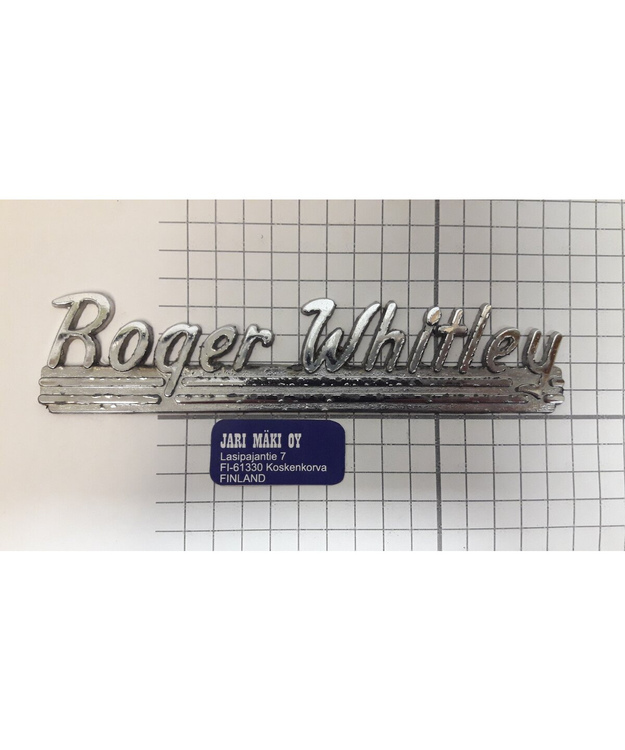 Dealer merkki metallia Roger Whitley