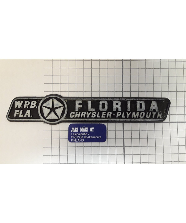 Dealer merkki muovia W.P.B Florida Chrysler