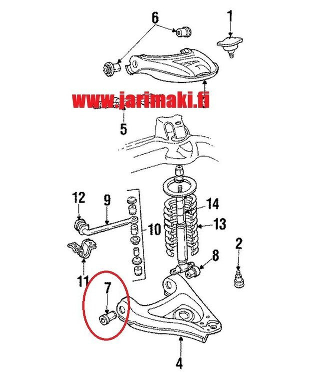 Etu alatukivarren pusla etunmainen GM 1978-1988