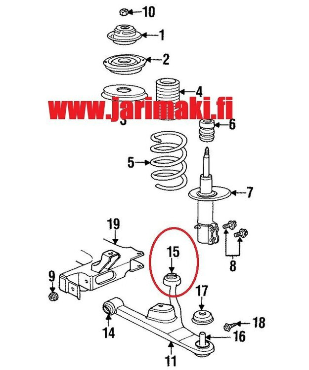 Etualatukivarren pusla taka Chrysler Neon 1995-1999