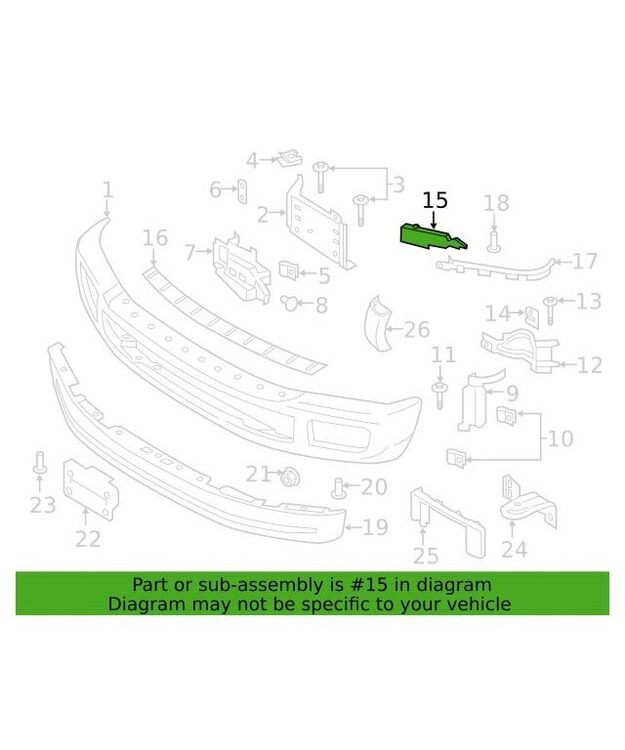 Etupuskurin päätykappale vasen Ford F250/350TD 2017-2020