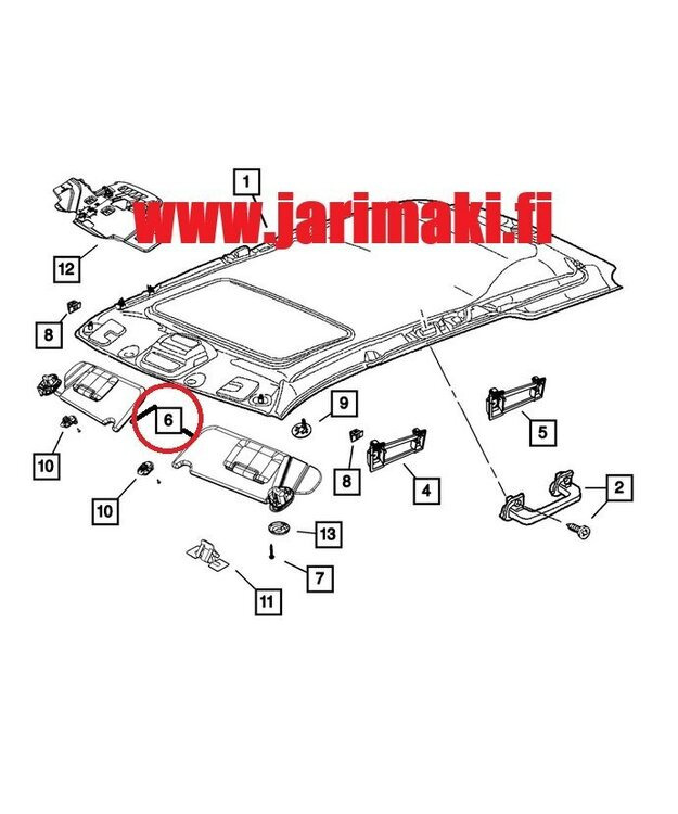 Häikäisysuoja sarja beige Jeep Grand Cherokee 2011-2013