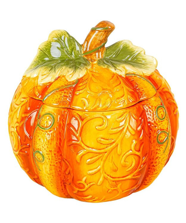   Keraaminen Halloween kurpitsa -koristeastia oranssi
