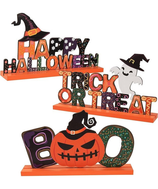 Puiset pöytäkoristeet - halloween 3 kpl