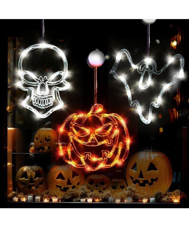  Imukuppikiinnitteinen valosetti Halloween (3kpl) 20x20cm