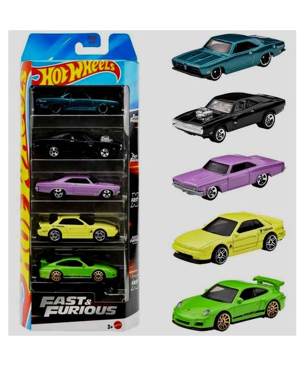 Hot Wheels Fast & Furious -pikkuautosetti 5 kpl