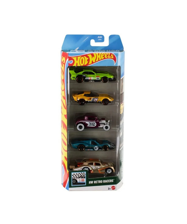 Hot Wheels Retro Racers -pikkuautosetti 5 kpl 