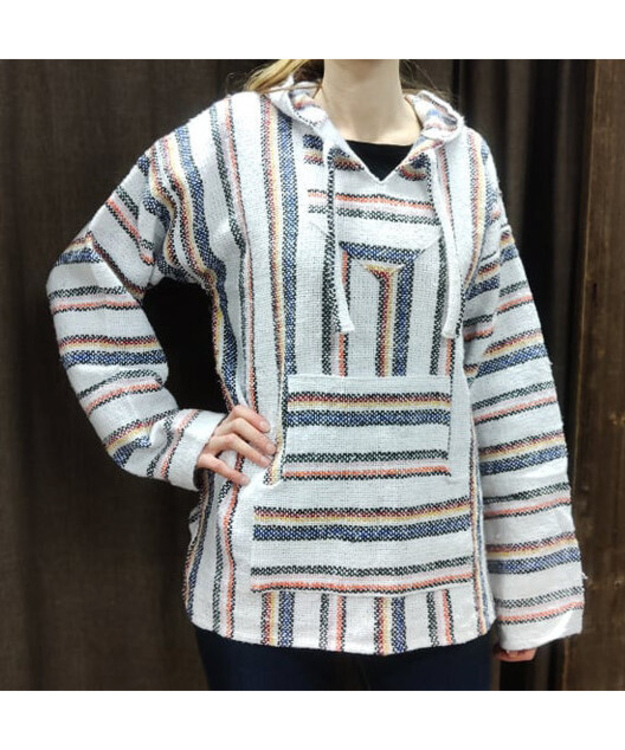 Huppari Meksikotyylinen Valkoinen raidoilla