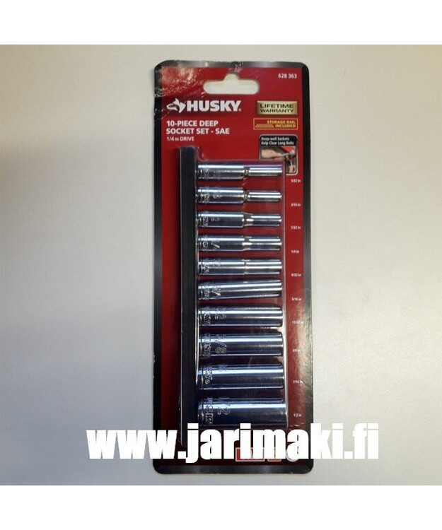 Husky pitkä hylsysarja tuumakoko 10-osaa 1/4" vääntiölle