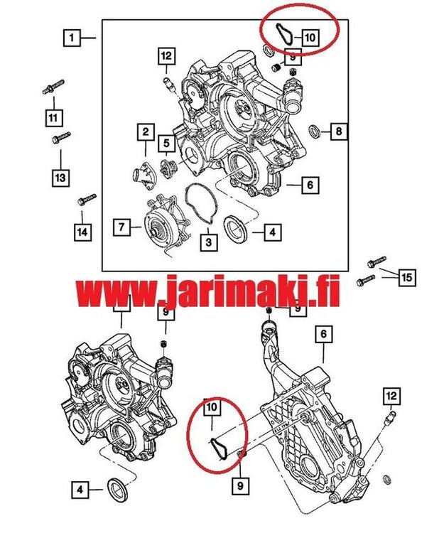 Jakopäänkannen tiiviste Mopar 3.7/4.7 2002-2012
