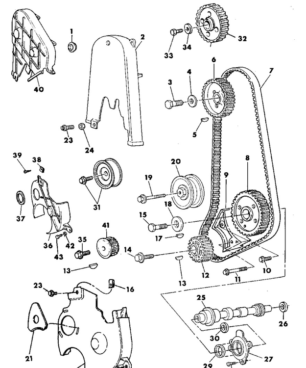 Jakopäänkansi Mopar 2.4/2.5 L4 1989-1995