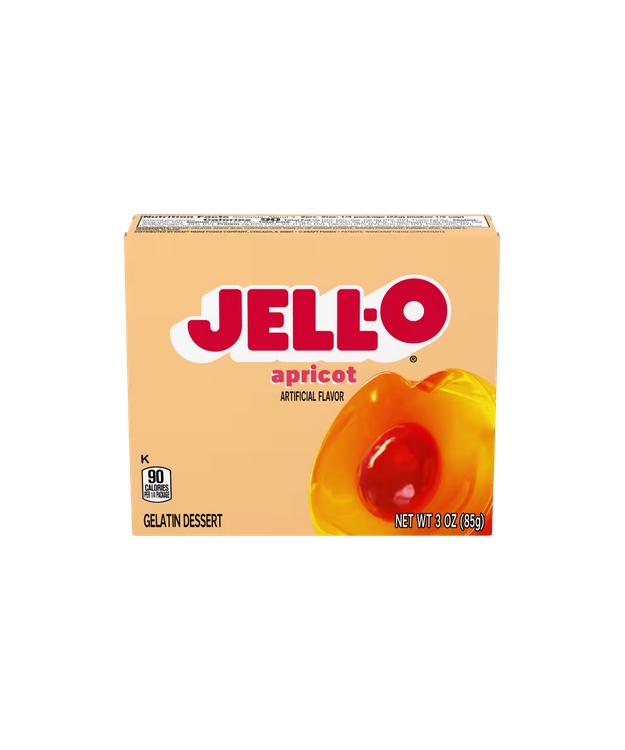 Jell-O Apricot/ aprikoosinmakuinen keltainen hyytelöjauhe 85g