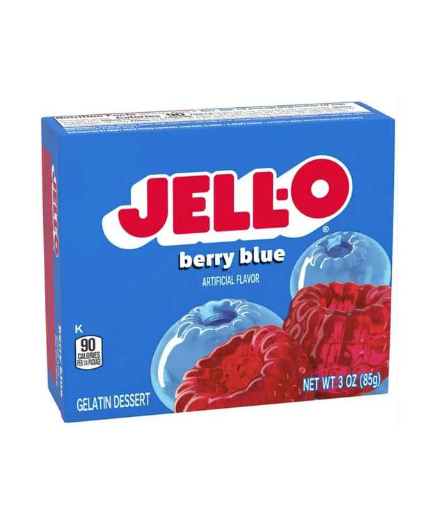 Jell-O Berry Blue / marjojenmakuinen sininen hyytelöjauhe 85g