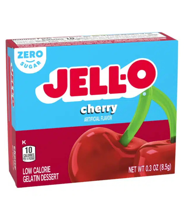 Jell-O Cherry/kirsikanmakuinen punainen hyytelöjauhe 8,5g sokeriton