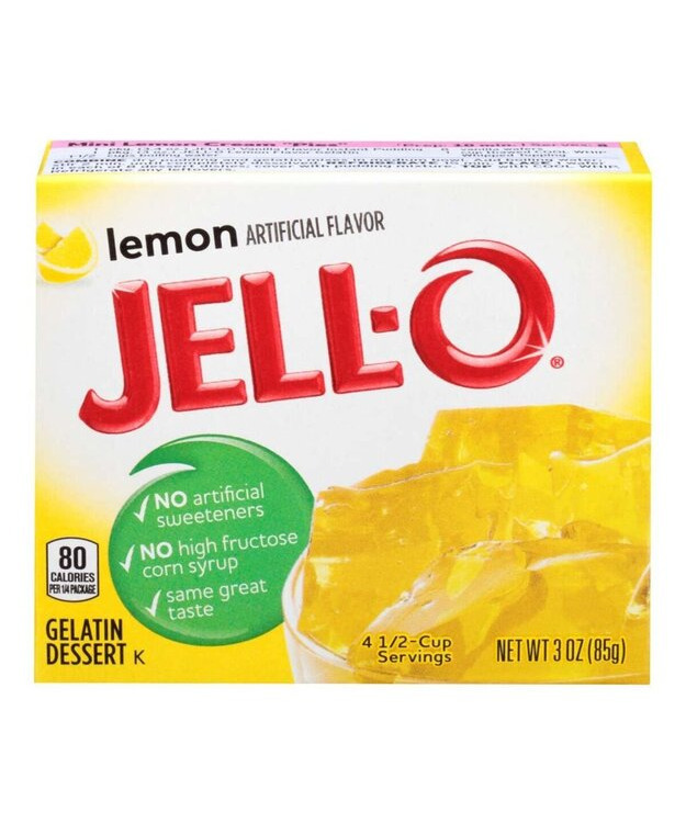 Jell-O Lemon / Sitruunanmakuinen keltainen hyytelöjauhe 85g