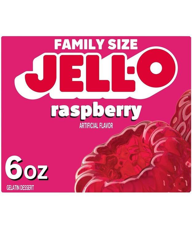 Jell-O Raspberry / Vadelmanmakuinen pinkki hyytelöjauhe 170g
