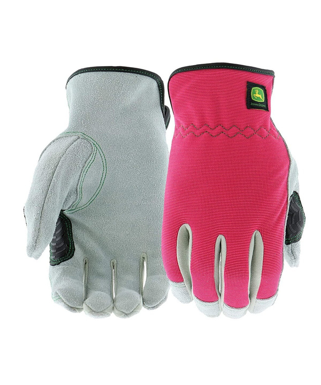 John Deere -nahkakäsineet pinkki