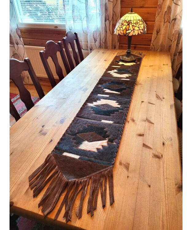 Kaitaliina lehmäntaljasta Musta-ruskea 195 cm