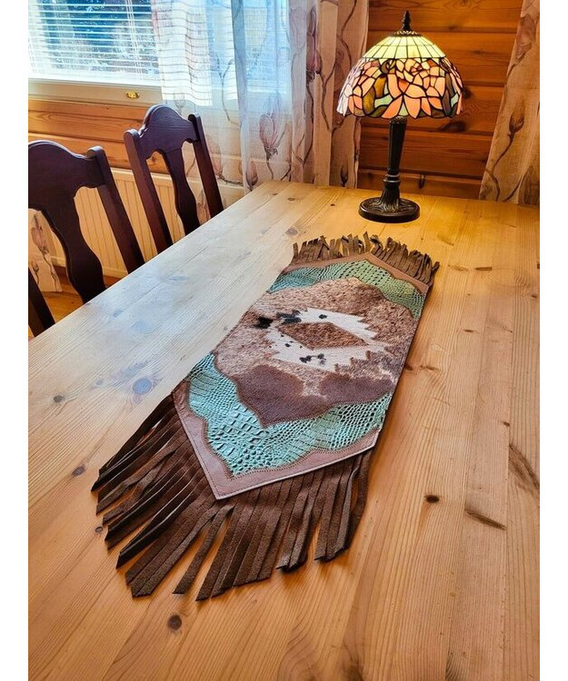 Kaitaliina lehmäntaljasta Turkoosi-ruskea 98 cm