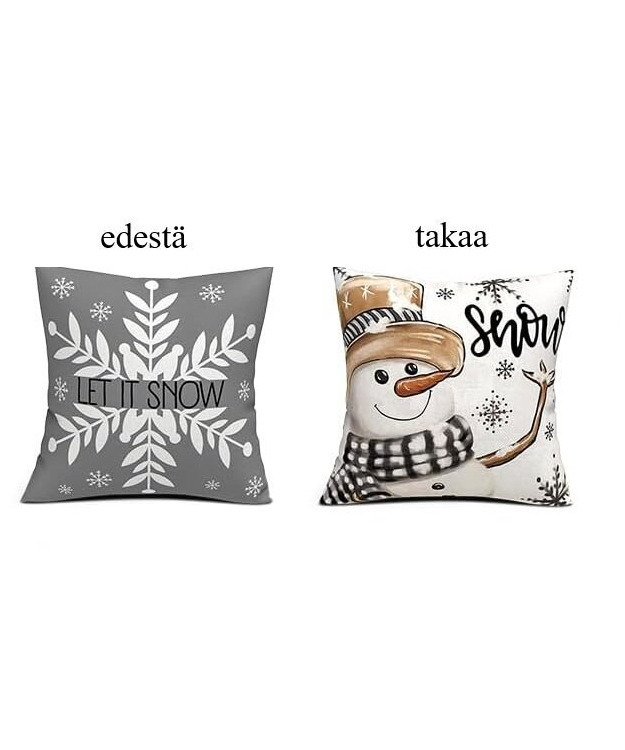 Kaksipuolinen jouluaiheinen koristetyynyn päällinen 40*40cm - Snow