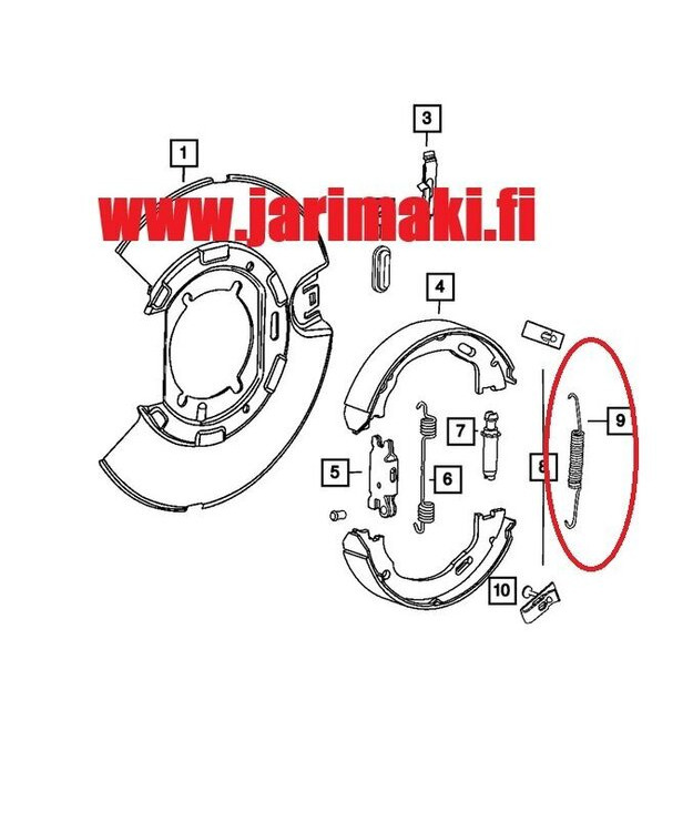 Käsijarrukengän palautinjousi Mopar 2002-2023