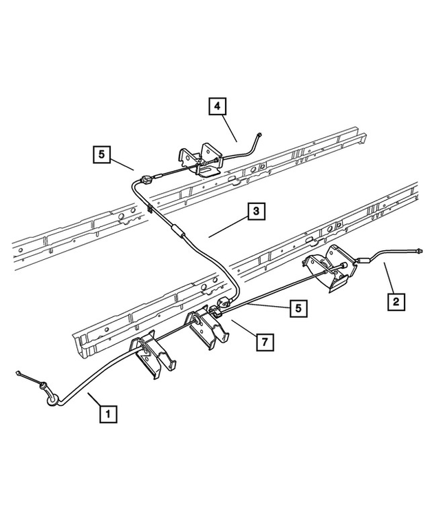 Käsijarruvaijeri taka oikea 43,7" Chrysler Voyager 2001-2007 levyjarruilla