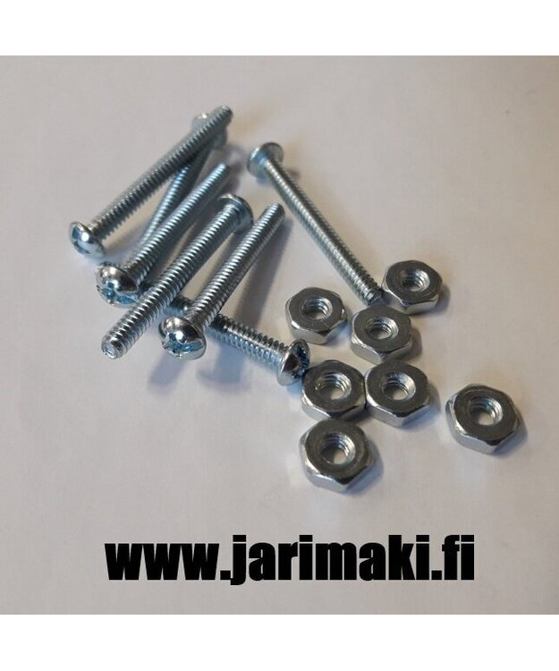 Koneruuvi ja mutteri 6-32X1-1/4" sinkitty teräs