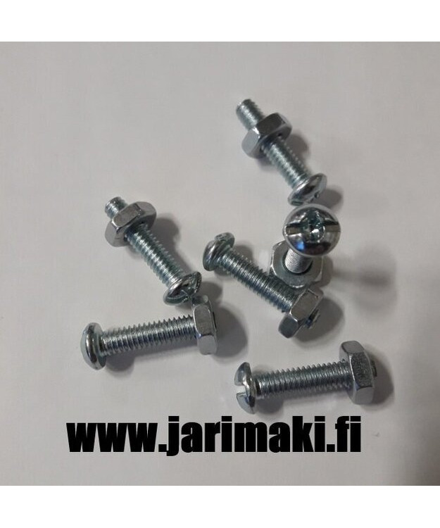 Koneruuvi ja mutteri 8-32X3/4" sinkitty teräs