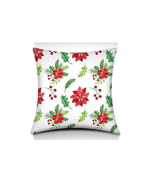 Koristetyynyn päällinen - Joulutähdet ja Mistelit 45x45 cm