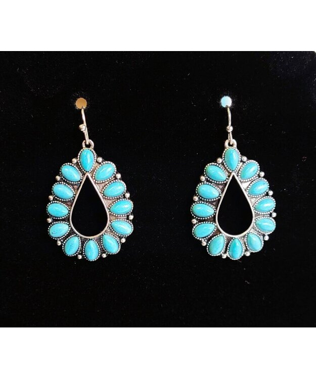 Korvakorut, turkoosin värisillä kivillä