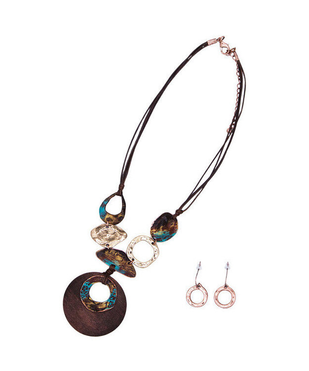 Kuparin sävyinen korusetti