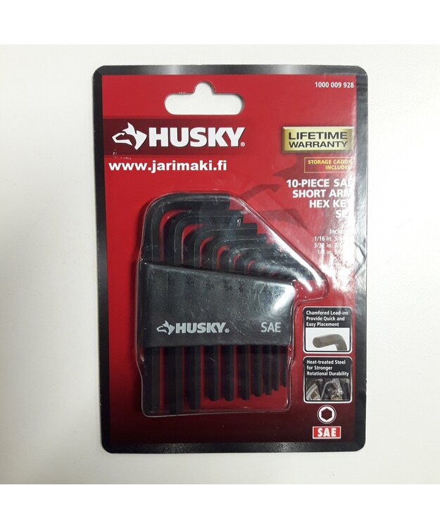 Kuusiokoloavainsarja lyhyt SAE tuumainen 10-osaa Husky