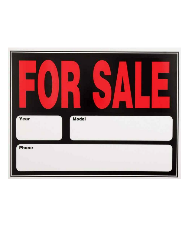 Kyltti For Sale tiedoilla (muovikyltti) 
