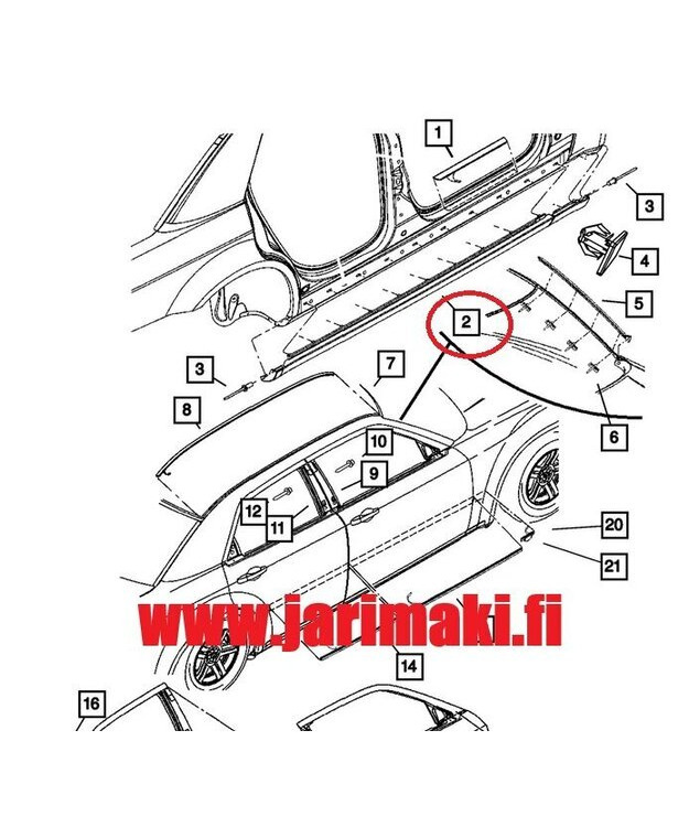Kynnysmuovi vasen Dodge Magnum 2005-2008