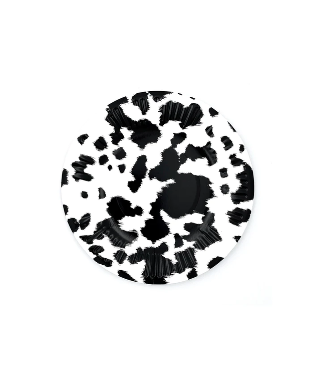 Lehmä kuvioinen -leivoslautanen, musta (8 kpl)